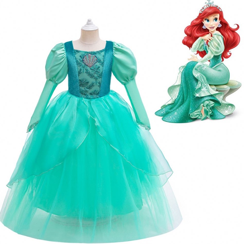 Baige Kids Girl Mermaid Ariel Princess Dress for Children dziewczyna Halloween kostium świąteczny sukienka Roszpanie