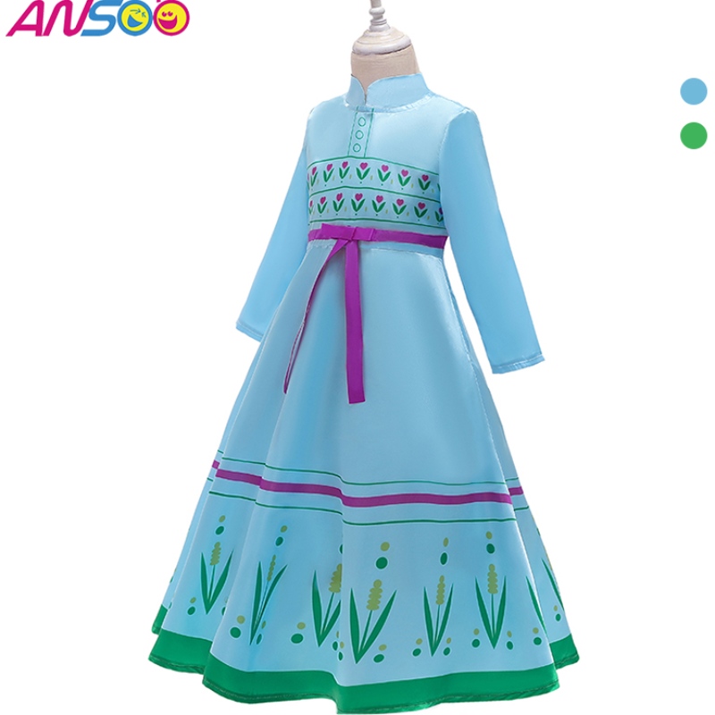 Ansoo Anna Princess Costumes for Kids Halloween Party Cosplay Cosplay Snow Queen Girl