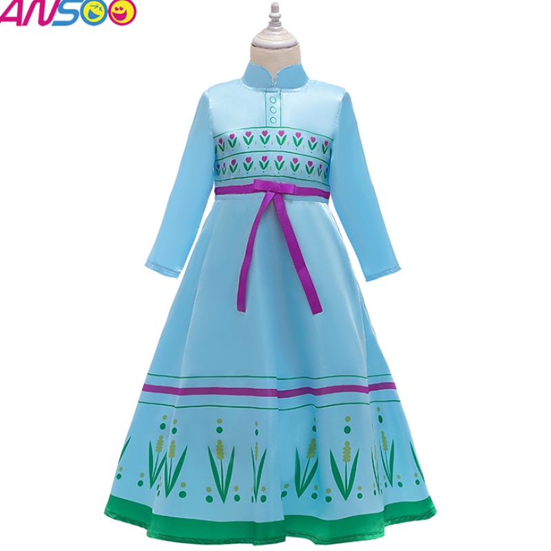 Ansoo Anna Princess Costumes for Kids Halloween Party Cosplay Cosplay Snow Queen Girl