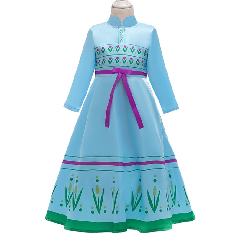 Odzież dziecięca kostium Halloween Dzieci Kid Anna Princess Elsa Blue Green Dress for Girl