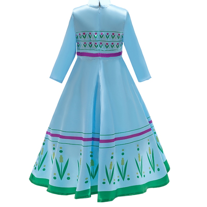 Odzież dziecięca kostium Halloween Dzieci Kid Anna Princess Elsa Blue Green Dress for Girl