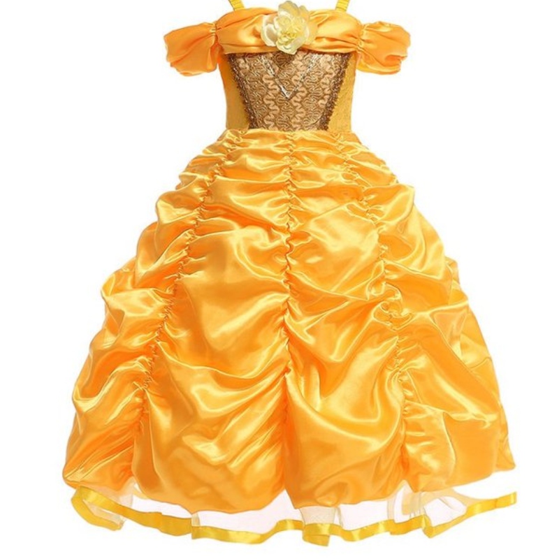 Belle Costume Girls Beauty and the Beast Princess Upieraj dzieci bez ramię