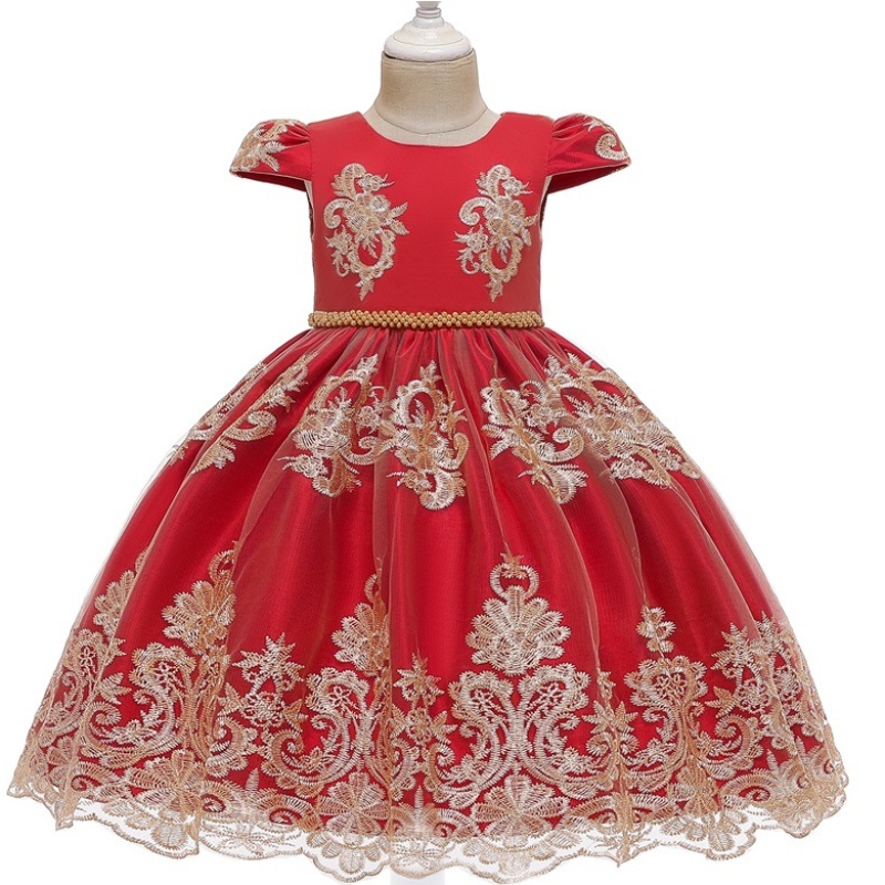 Amazon Hot Sale Baby Princess Dress Gold Lace Sukienkana 1-3 lata dziecka