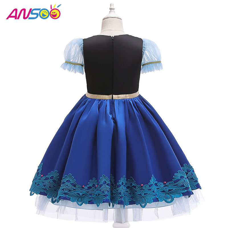 Asoo Kids Girls Księżniczka Królowa Elsa Anna Halloween Cosplay Cosplay Costume Fancy Sukienka Spódnica