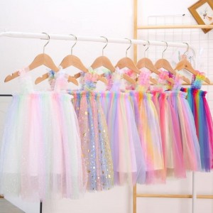 Princess Baby Girls Summer Tutu sukienka Strap Sleve Breless Stars Siat Długość kolan Sundress 1-6 latna przyjęcie urodzinowe