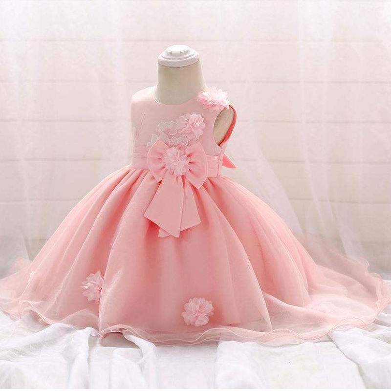 Najnowszy projekt Urocza dziewczyna kwiat dziewczynka różowa dzieci impreza jednoznaczna sukienka ślubna western dzieci