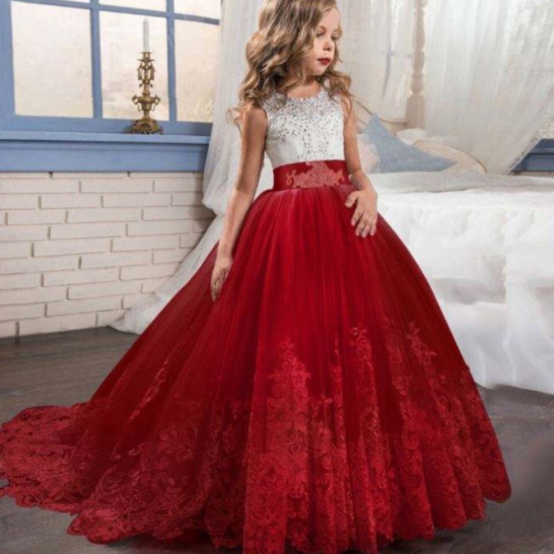 Baigenew Design Premium Flower Girl Dresses Wzory dziecięce dziewczyny przyjęcie weselne