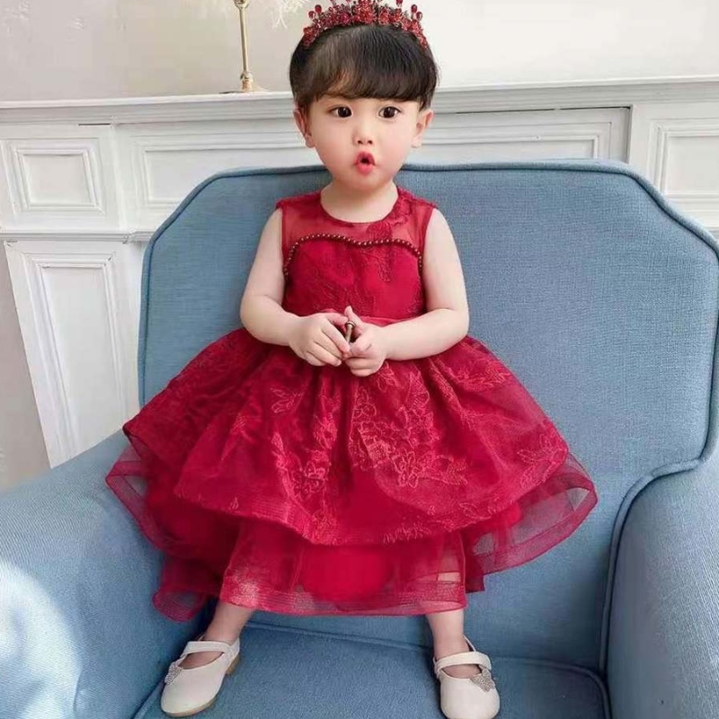 Baige Summer Infant Nowonarodzona dziewczynka Design Birthday Wedding Party Dress T1939xz