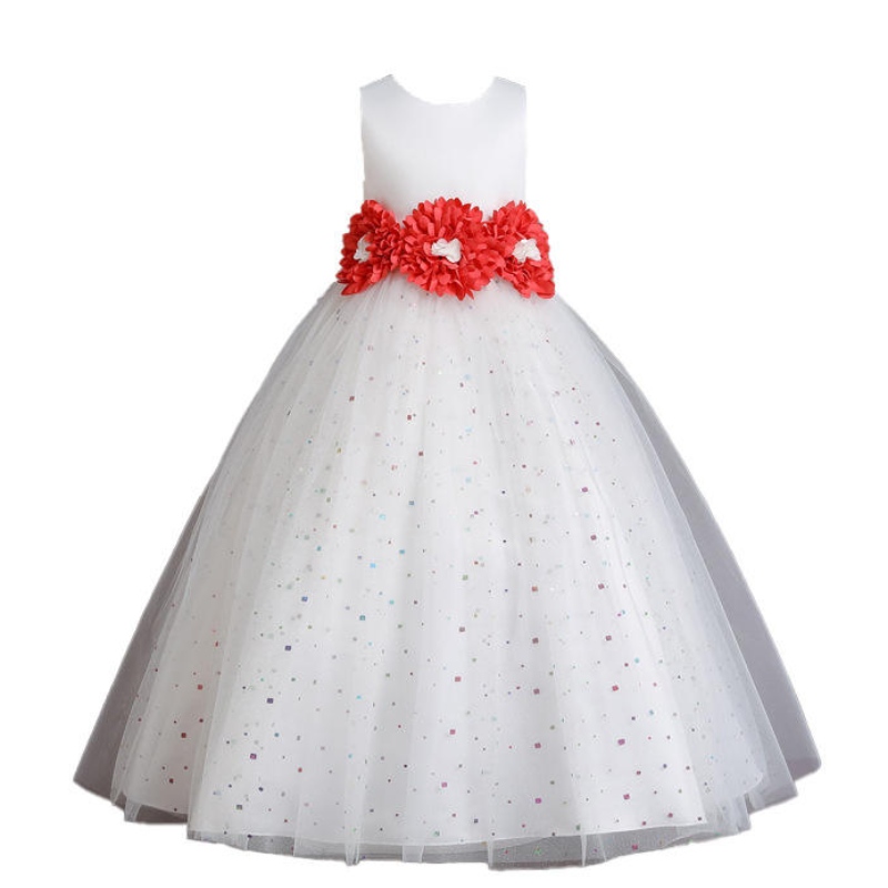 Koronna sukienka księżniczka dla dzieci urodzinowe ubrania ślubne Elegancka impreza tutu bez pleców suknia Bownot