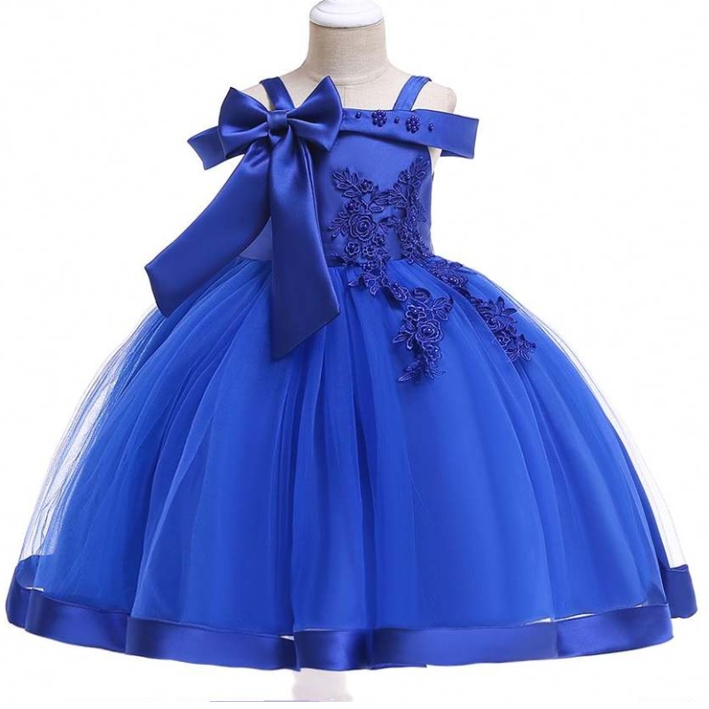 Baigenowe modne sukienki z kwiatami Dziewczyny Księżniczki Dziewczyny Ubrania Baby Princess Dress Party Birthday Wedding