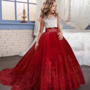 Baige Hurtownia Dzieci Wieczorowa Suknia Balowa Luksusowa Księżniczka Bez rękawów Party Suknia Fantastyczna impreza urodzinowa Kostium balowy