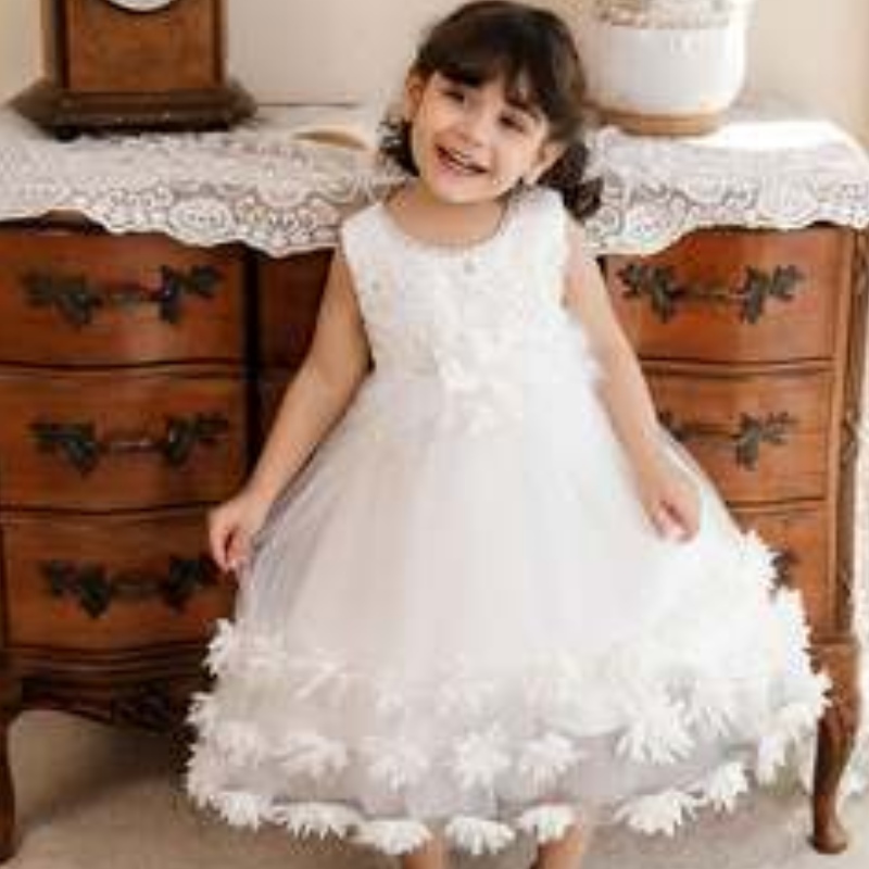 Baige 2022 Toddler Teen Ball Suknia Księżniczka Tiul Flower Girl Dress Formalne cekiny Dziewczyna dziewczyna