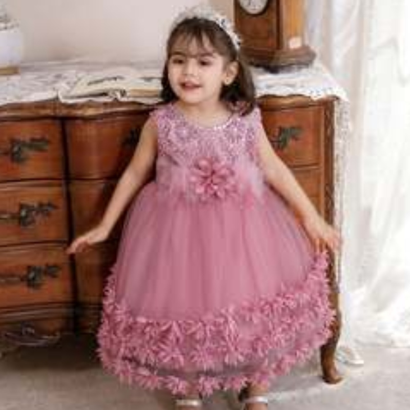 Baige 2022 Toddler Teen Ball Suknia Księżniczka Tiul Flower Girl Dress Formalne cekiny Dziewczyna dziewczyna