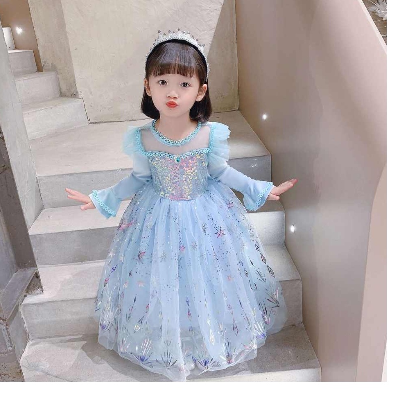 Baige Halloween Costume for Kids Girls ”Sukienki księżniczki Bożego Narodzenia Anna Elsa Cosplay Dress Ubrania dla dzieci