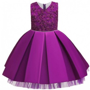 Baige Kids Princess sukienki haftowane fioletowe sukienki imprezowe