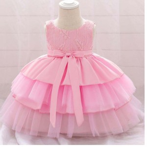 Baige Wysokiej jakości Flower Girl Party Dress Dzieci sukienki dziewczyna kostium dzieci Design L1912xz