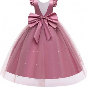 Baige hurtowa frezina długa sukienka druhna dziecięca imprezanoszona wieczorna impreza ubrania dla dzieci