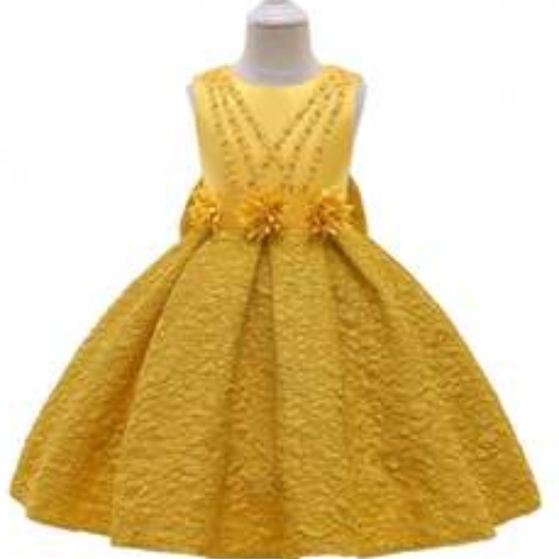 Baige New Satin Flower Girl Dress Kids Baby Party Wedding Druhna Ball Suknia L5252
