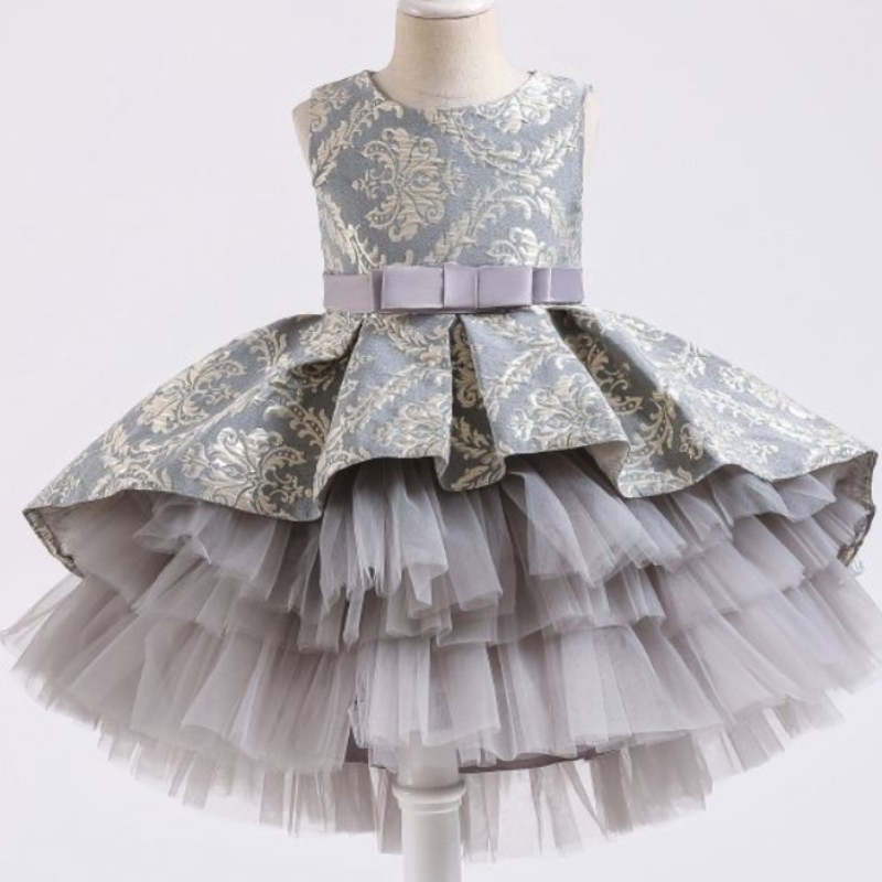 Baige 3-12Y Flower Girl Fluffy Dress Fabryka Hurtowa butikowa odzież Księżniczka Tutu Spódnica 2171