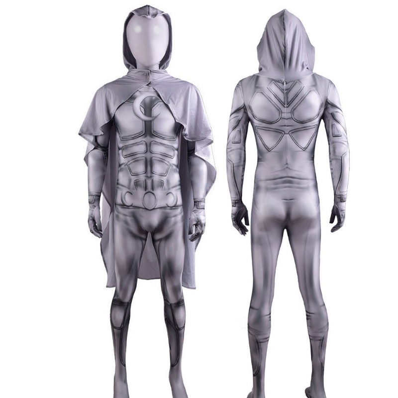 Superhero Moon Knight Costume Marc Spector film Cosplay Halloween Bodysuit dla dzieci i mężczyzn