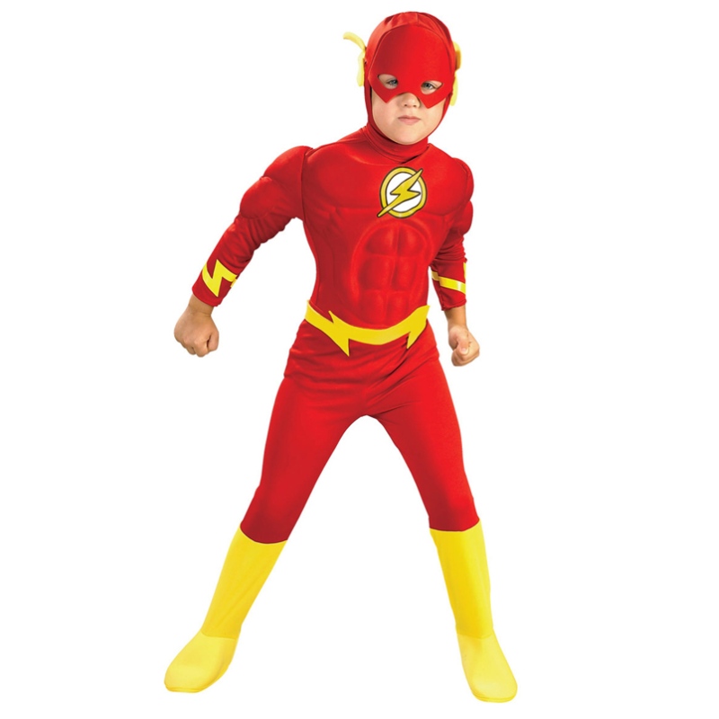 Chłopiec The Flash Muscle Superhero Fancy Dress Kids Fantasy Comics Movie Carnival Party Halloween Cosplay Costume