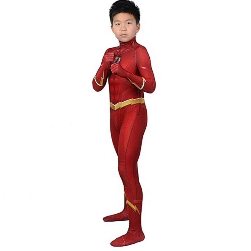 Factory Bezpośrednia Sprzedaż Sezon Flash 5 Barry Allen Kids Superhero Costiums Rajstopy i kostiumy Cosplay