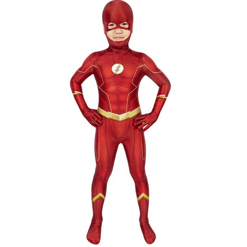 Factory Bezpośrednia Sprzedaż Sezon Flash 5 Barry Allen Kids Superhero Costiums Rajstopy i kostiumy Cosplay