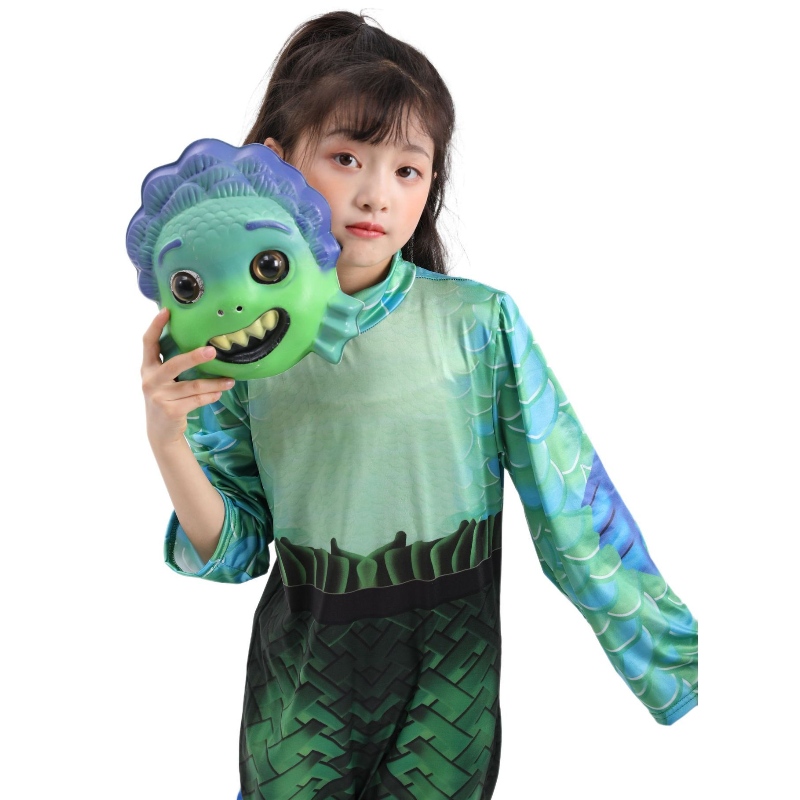 Halloween Sea Monster Cosplay Luca Movie Costumes Party Maski kombinezon dzieci odgrywanie ról odzież