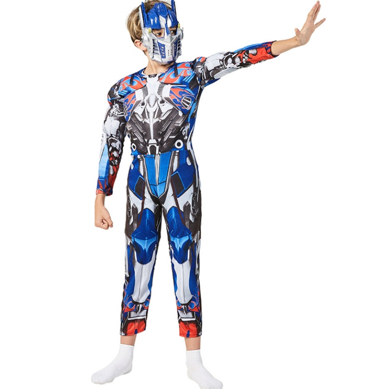 Chłopcy Optimus Muscle Robot Prime Fancy Ubieraj się amerykański chłopiec superbohater Purim Cosplay Halloween Costume Child Costume