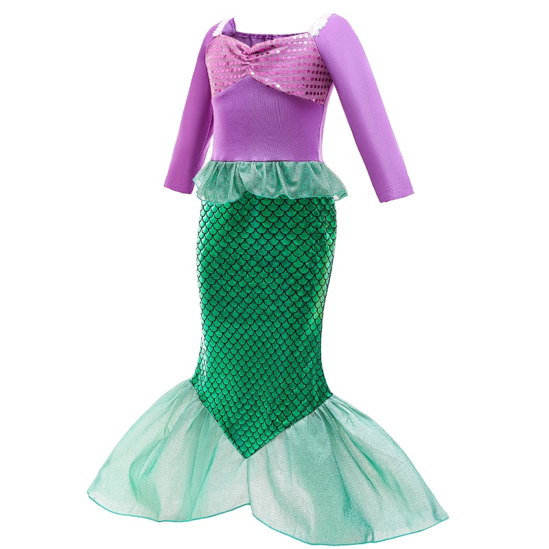 Dziewczyny Little Mermaid Ariel Princess Dress Cosplay Cosplay Kids Baby Ariel Fancy Costum