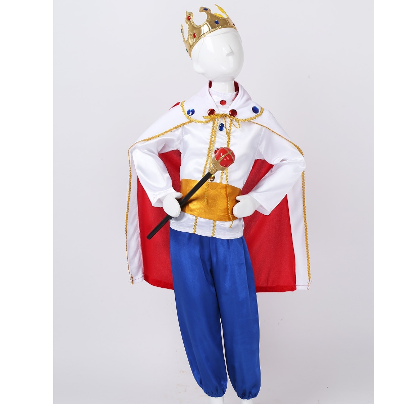 Król Prince Kostiumy dla chłopców Kids Halloween Cosplay Dress Up Cloak Crown Scepter Zestaw karnawałowy strój imprezowy