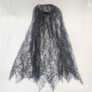 Black Spiderweb Cloak Cape For Children Girls Halloween Costume Decoration