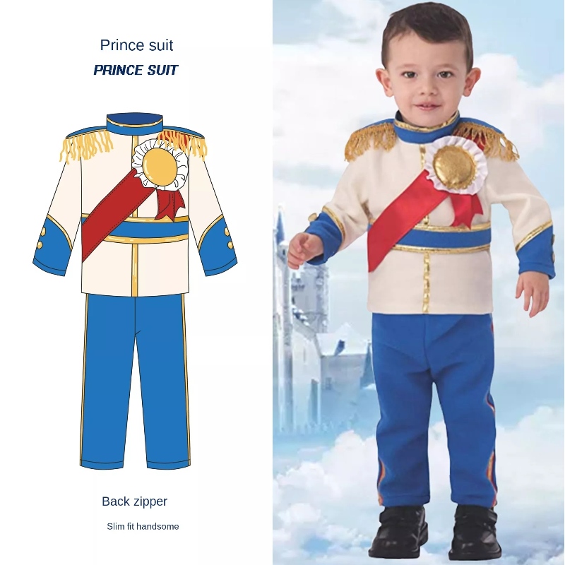 Halloween Boże Narodzenie Cosplay Party Fancy Dress Up Child Boys Medieval Prince Boy King Costume