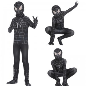 Spiderman Cosplay Black Bodysuit Hero Rola Graj w ciasny kostium Anime Halloween Costume Halloween
