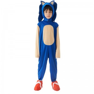 2022 Kids Cute Super Sonic Movie Costume Performance Black Blue Sonic Costume