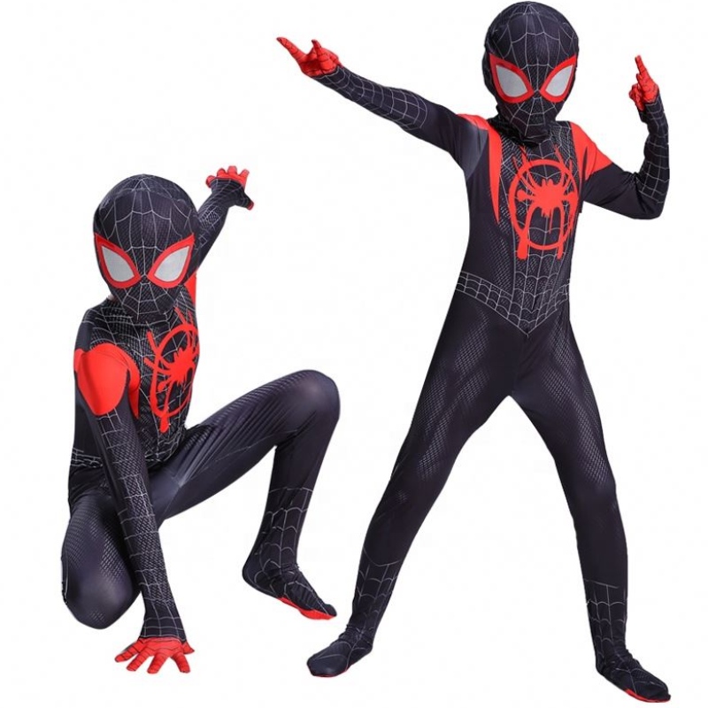 Superhero Black Zentai Suit for Halloween TV&movie cosplay Black Spider Man Costume for Kids&adults