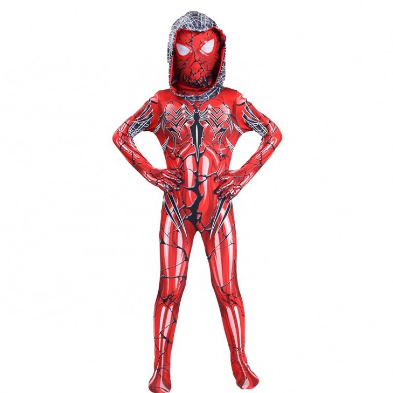 2022 Nowy czerwony kolor fullbody garnitur Halloween impreza TV&movie cosplay Anime kombinezon Spiderman Costume z maską twarzy