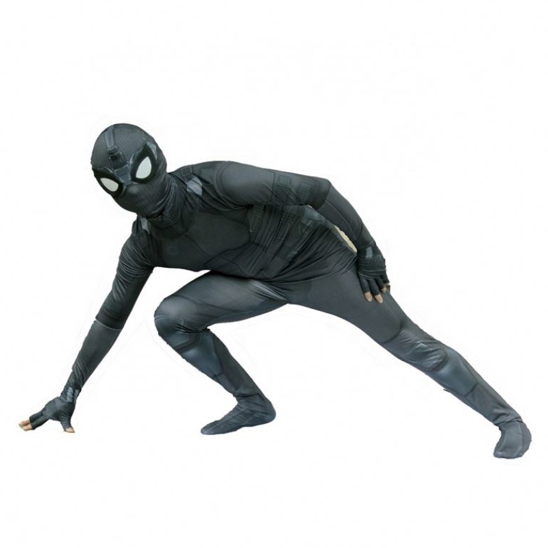 Nowy styl czarny superbohater Zentai Suit for Halloween TV&movie cosplay czarny strój pająka z maską twarzy dla dzieci&adult