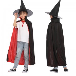 Nowy przylot makijaż Cosplay Cloak Witch Cape with Hat Halloween Party Cape for Kids