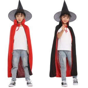 Nowy przylot makijaż Cosplay Cloak Witch Cape with Hat Halloween Party Cape for Kids