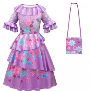 Encanto Madrigal Cosplay Costume Girl Sukienki Sukienkina karnawał Halloween Księżniczka Kolczyki Mirabel Costume