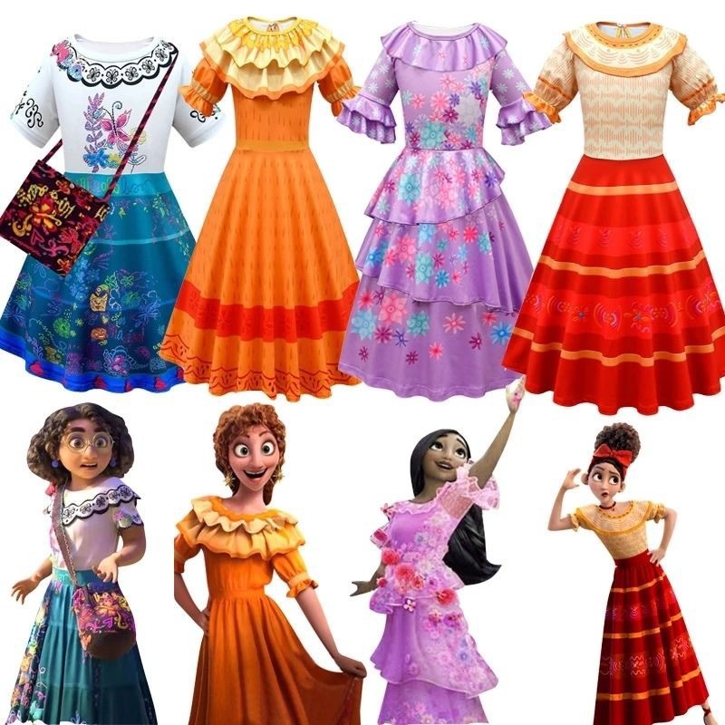 2022 Księżniczka Encanto Mirabel Sukienka przyjęcie urodzinowe Cosplay Fancy Encanto Dress for Kids