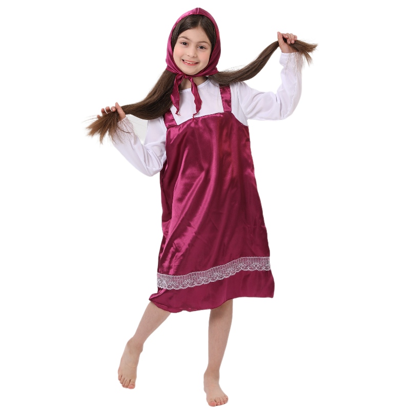 Charakterystyczny postać Masha Costume Halloween Little Red Riding Hoodie Party Kostium karnawałowy