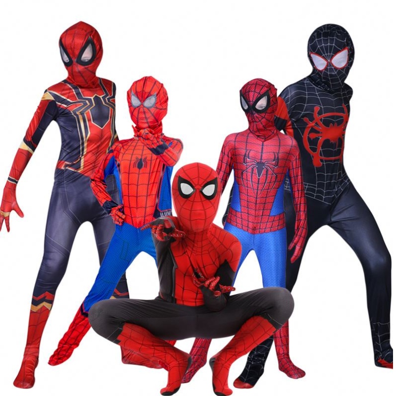 Spider Man Costume Spiderman Fancy kombinezon dla dorosłych i dzieci Halloween Cosplay Costume Red Black Spandex 3D Cosplay Ubranie