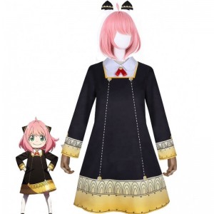 Ecowalson Anya Forger Cosplay Sukienka inagłówek szpiegowski Costume Costume Experiment 007 Anya Wig Halloween Carnival Girl Girling\'s Clothing