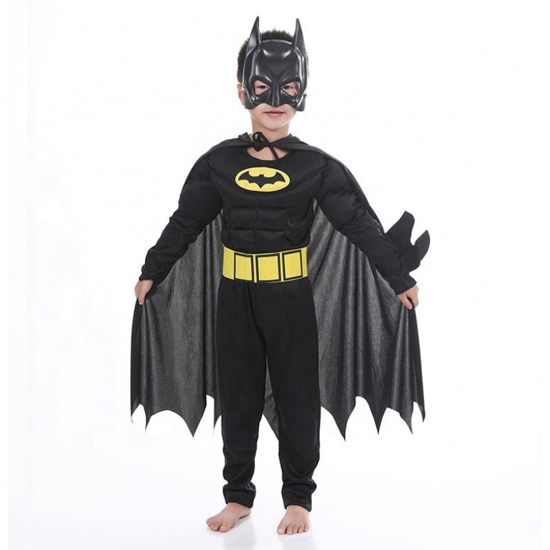 Halloween Masquerade Black Bat Muscle Kids Superhero Costume Kostiumy Bat Man z maską płaszcza