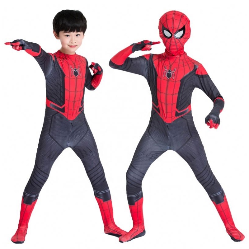 Amazon gorąca wyprzedaż hurtowy styl klasycznynajlepsza cena kreskówka czerwona czarna odzież Figura de acion anime Kids Spiderman Costume