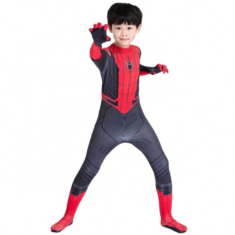 Amazon gorąca wyprzedaż hurtowy styl klasycznynajlepsza cena kreskówka czerwona czarna odzież Figura de acion anime Kids Spiderman Costume