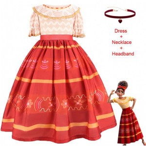 Baige Dzieci Księżniczka Dress Kids Birthday Girl Encanto Mirabel Cosplay TV&Movie Costumes Dolors Dress