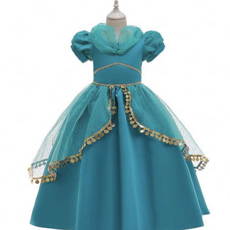 Halloweenowe małe dziewczynki Jasmine Princess Dress Aladdin Cosplay Princess Jasmine za 2-10 lat HCAL-004